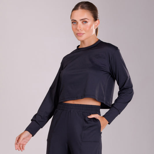 Cropped Manga Longa